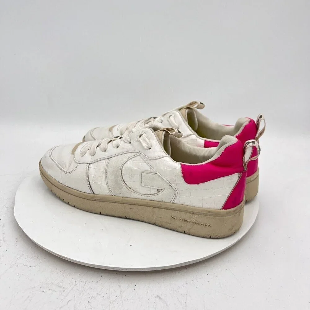 Kurt Geiger Women Size EU 40 US 9 White Red Leather G Logo Casual Shoes